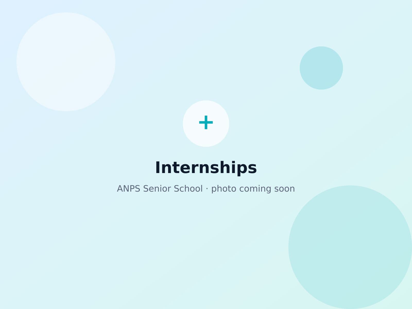 ANPS High School student on an internship placement